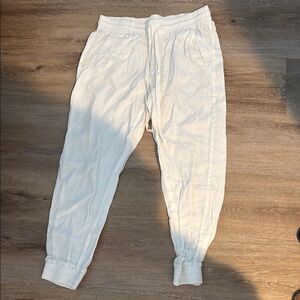 Linen Cream Jogger Pants